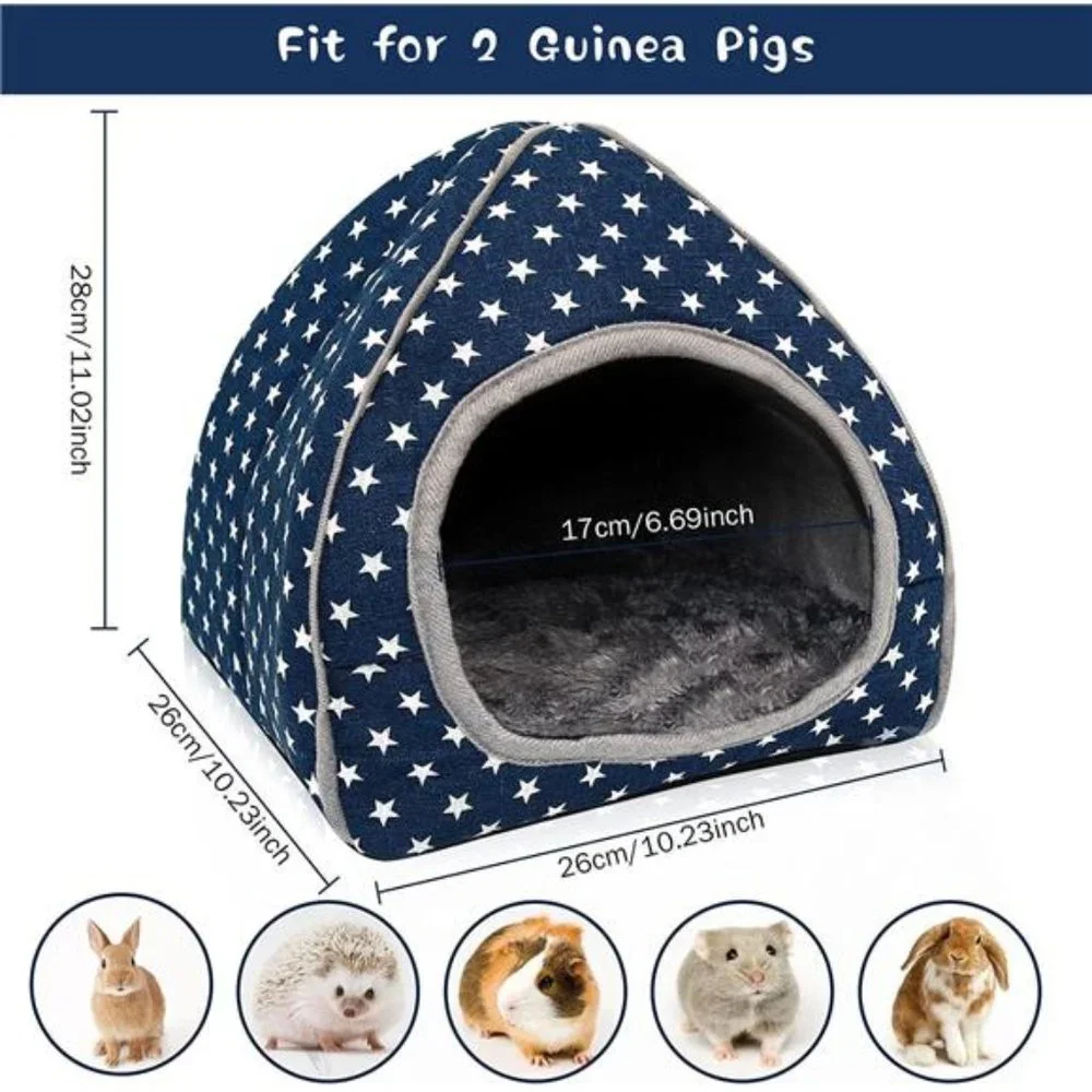 Guinea Pig House Bed Cozy Hamster Cave Large Hideout for Dwarf Rabbits Hedgehog